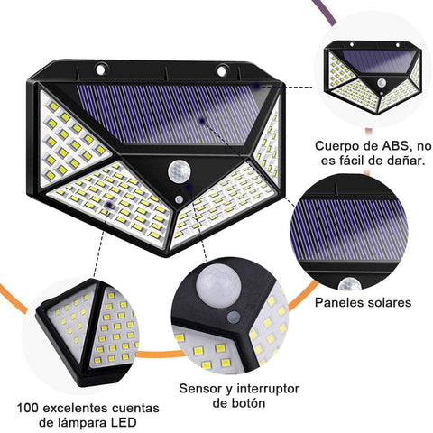 Lámpara Solar LED con Sensor de Movimiento