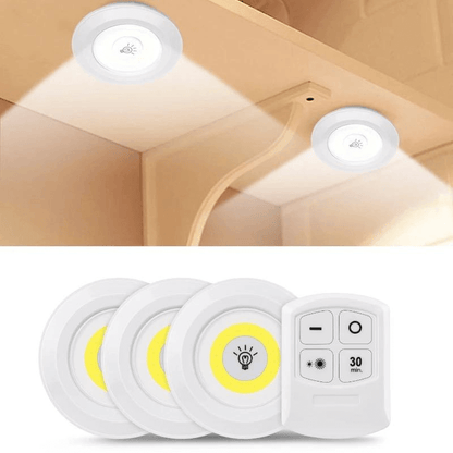 Set 3 Luces LED Inalambricas Con Control Remoto